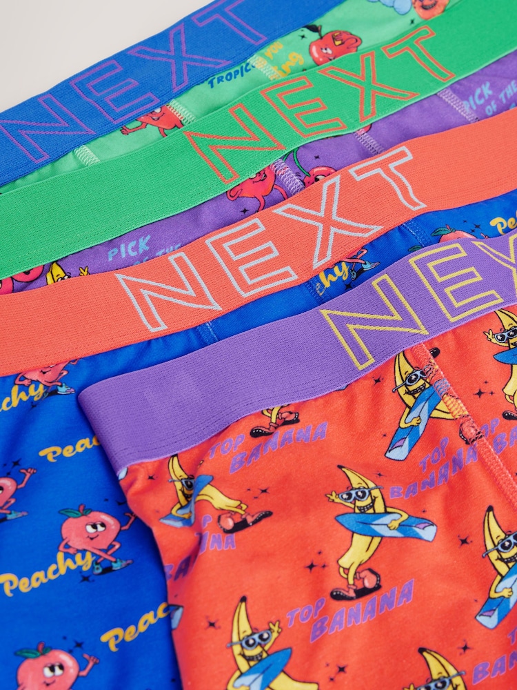 Bright Blue/Green Fruit Print Hipsters Boxers 4 Pack - Image 10 of 10