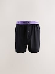 Black Bright Waistband 10 pack Loose Boxers 5 Pack - Image 11 of 14