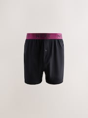 Black Bright Waistband 10 pack Loose Boxers 5 Pack - Image 8 of 14