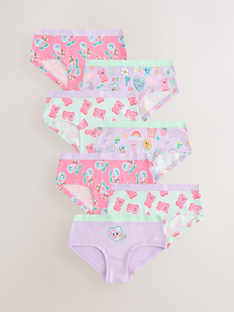 Lilac/Teal Hipsters Briefs 5 Pack (2-16yrs) - Image 1 of 11