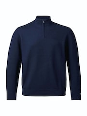 Charles Tyrwhitt Pure Merino Texture Zip Neck Jumper - Attēls 3 no 5