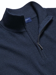 Charles Tyrwhitt Pure Merino Texture Zip Neck Jumper - Attēls 4 no 5