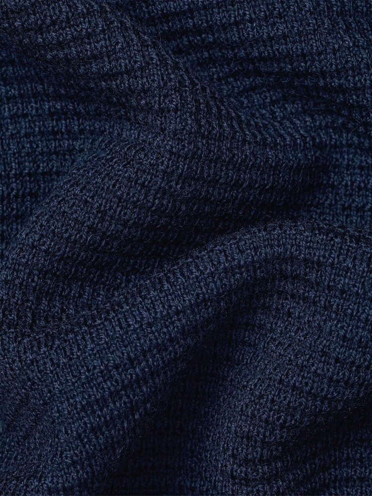 Charles Tyrwhitt Pure Merino Texture Zip Neck Jumper - Attēls 5 no 5