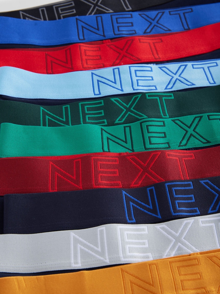 Navy Bright Bold Colour Waistband 10 pack A-Front Boxers - Image 13 of 14
