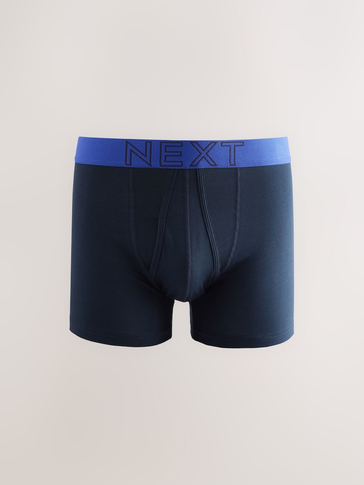 Navy Bright Bold Colour Waistband 10 pack A-Front Boxers - Image 8 of 14