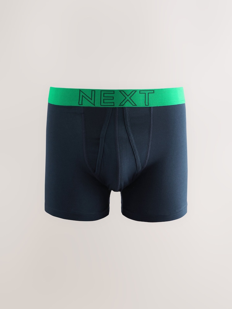 Navy Bright Bold Colour Waistband 10 pack A-Front Boxers - Image 9 of 14