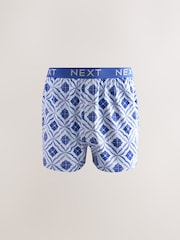 Navy Blue/Sea Green Tile 4 pack Boxers - Image 2 of 8