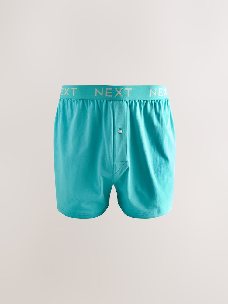 Navy Blue/Sea Green Tile 4 pack Boxers - Image 5 of 8