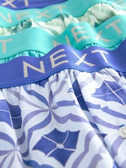 Navy Blue/Sea Green Tile 4 pack Boxers - Image 8 of 8