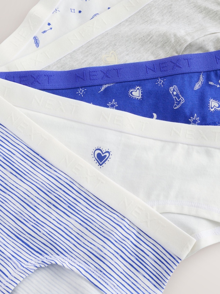 Blue/White hipster briefs 5 pack (2-16yrs) - Image 8 of 9