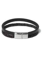 Genuine Leather Multirow Wristwear Brown Bracelet - Image 1 of 3