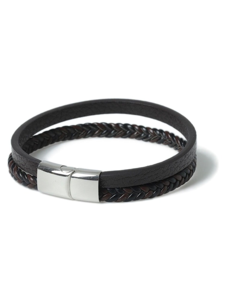 Genuine Leather Multirow Wristwear Brown Bracelet - Image 2 of 3
