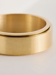 Stainless Steel Gold Tone Ring - Image 2 of 5