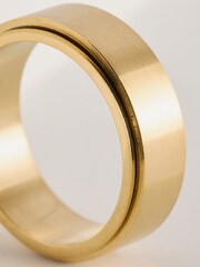 Stainless Steel Gold Tone Ring - Image 3 of 5