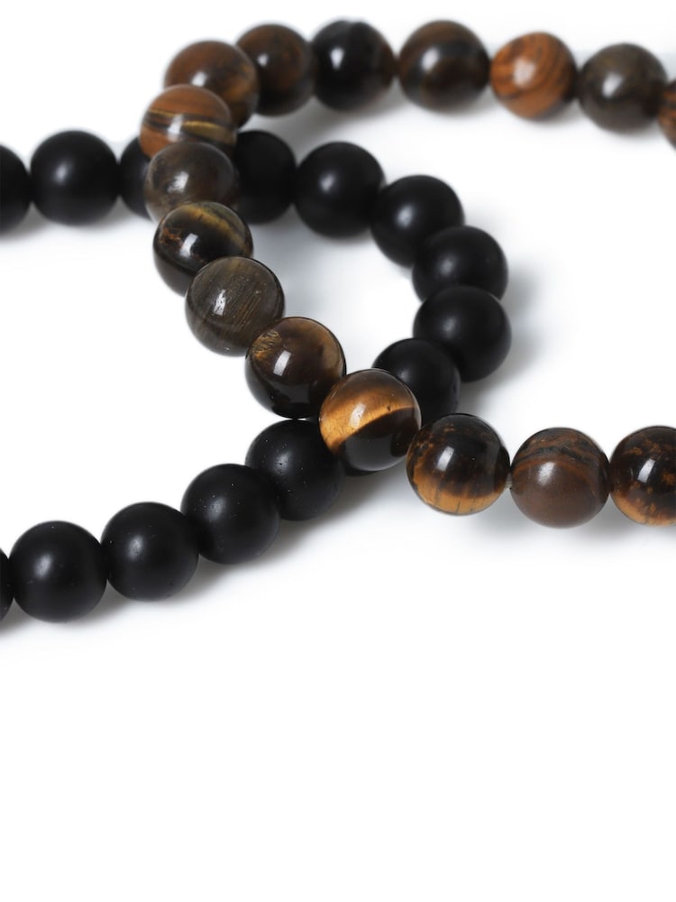 Tigers Print Eye Bead Brown Wristwear 2 Pack - Image 2 of 2