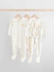 Weiß - Eid/Ramadan Kareem – Baby-Schlafanzüge mit Kragen im 3er-Pack (0M.–2J.) - Bild 1 von 12