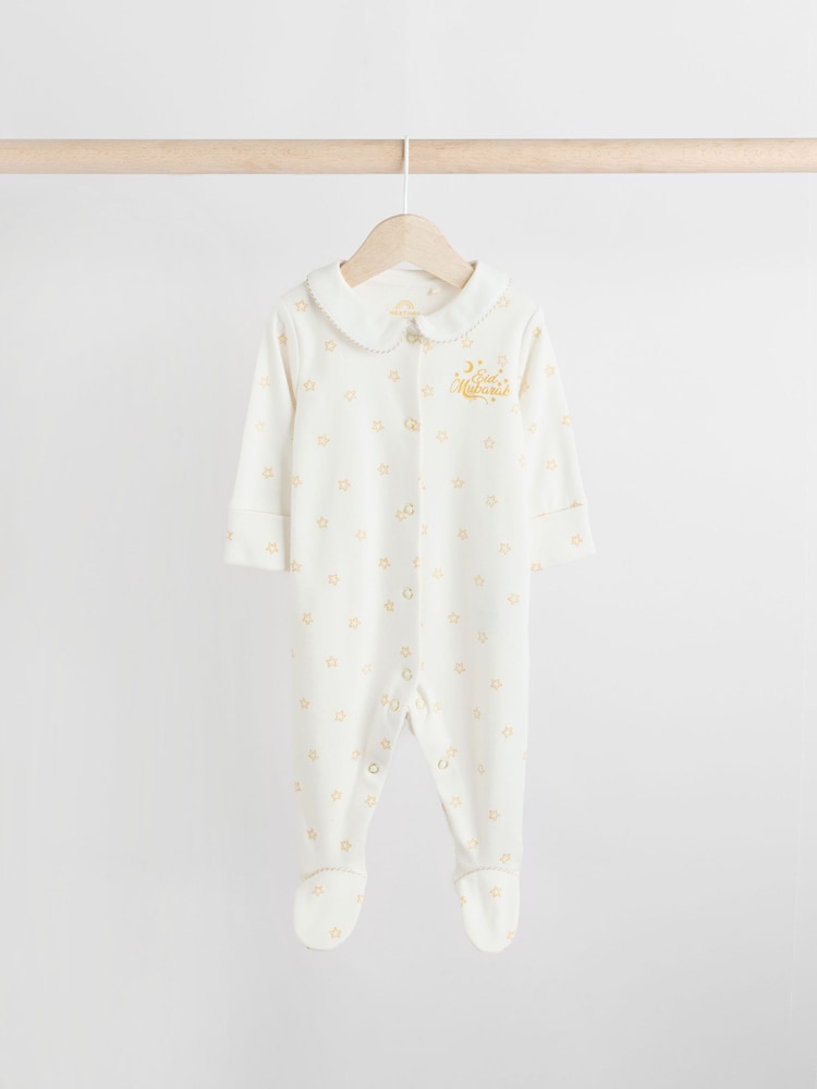 Blanc - Eid/Ramadan Kareem Bébé Combinaisons de nuit avec col 3 Pack (0mths-2yrs) - Image 3 of 12