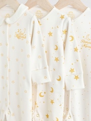 Weiß - Eid/Ramadan Kareem – Baby-Schlafanzüge mit Kragen im 3er-Pack (0M.–2J.) - Bild 7 von 12