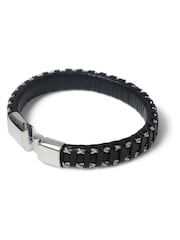 DCK Mens Genuine Leather And Chain Black Bracelet - Image 2 of 2