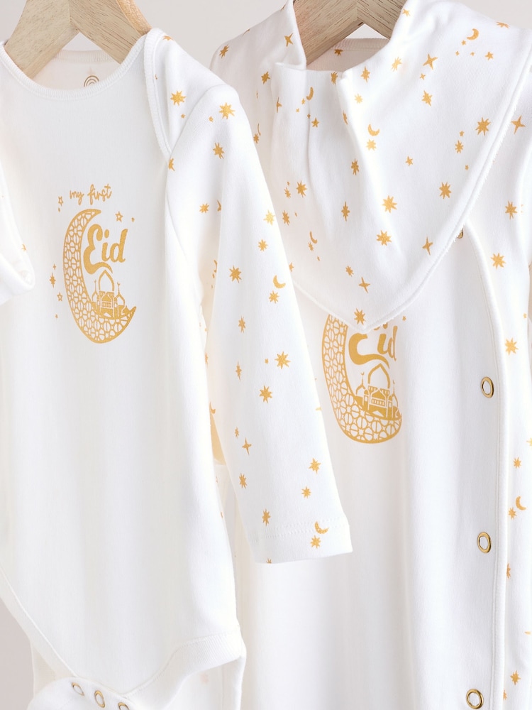 White My First Eid Baby 4 Piece Set (0-12mths) - Image 6 of 15