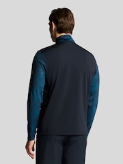 Lyle & Scott Navy Golf Printed 1/4 Zip Midlayer Jumper - Image 2 of 5