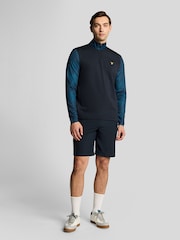 Lyle & Scott Navy Golf Printed 1/4 Zip Midlayer Jumper - Image 3 of 5