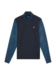 Lyle & Scott Navy Golf Printed 1/4 Zip Midlayer Jumper - Image 5 of 5