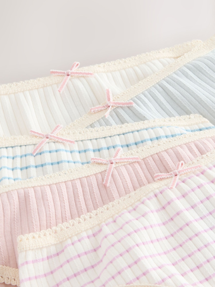Cream Stripe Bikini Briefs 5 Pack (1.5-16yrs) - Image 9 of 9 Cream Stripe Bikini Briefs 5 Pack (1.5-16yrs) - Image 9 of 9