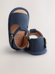 Navy Leather Touch Fastening Baby Sandals (0-24mths) - Image 4 of 5