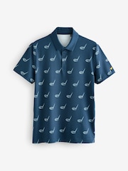 Lyle & Scott Blue Golf Printed Polo Shirt - Image 1 of 1