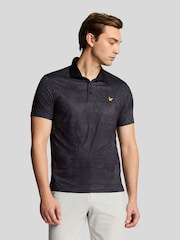 Lyle & Scott Black Golf Printed Polo Shirt - Image 1 of 4
