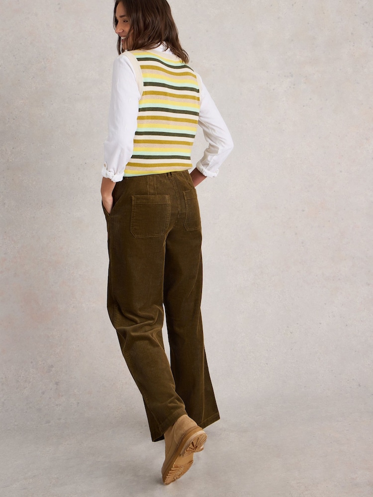 White Stuff Green Belle Cord Wide Leg Trousers - Image 2 of 6