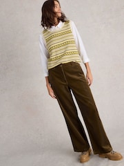 White Stuff Green Belle Cord Wide Leg Trousers - Image 3 of 6