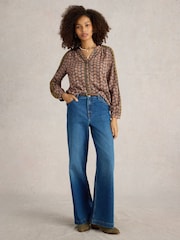 White Stuff Blue Ayla Wide Leg Jeans - Image 1 of 7