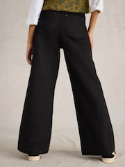White Stuff Black Ayla Wide Leg Jeans - Image 2 of 6