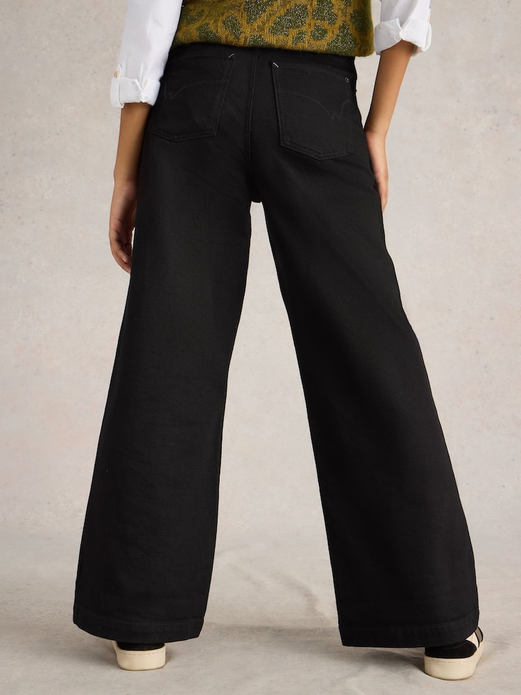 White Stuff Black Ayla Wide Leg Jeans - Image 2 of 6