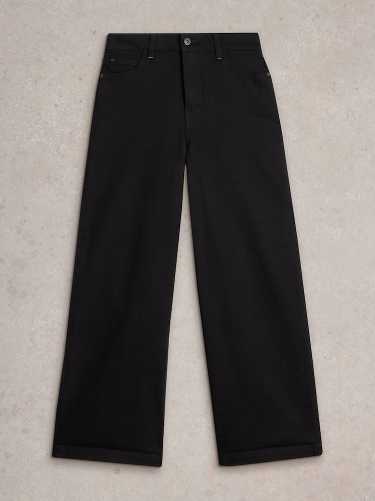 White Stuff Black Ayla Wide Leg Jeans - Image 5 of 6