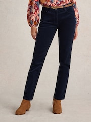 White Stuff Blue Brooke Straight Corduroy Trousers - Image 1 of 6