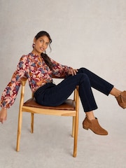 White Stuff Blue Brooke Straight Corduroy Trousers - Image 4 of 6