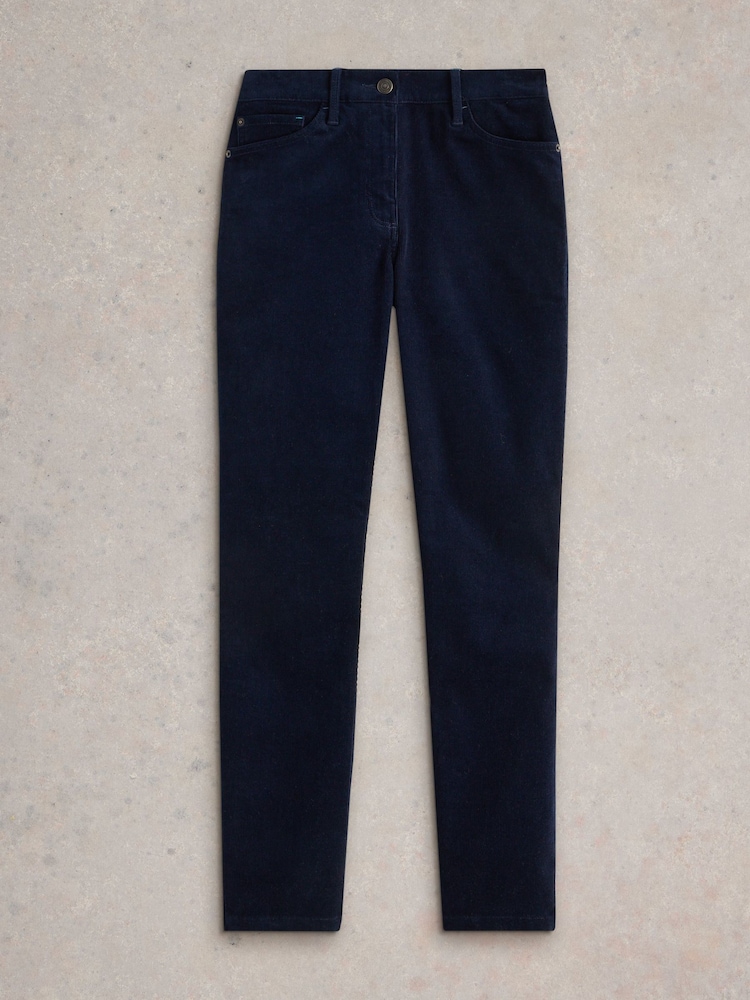 White Stuff Blue Brooke Straight Corduroy Trousers - Image 5 of 6