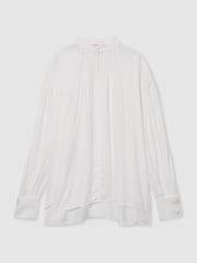 Reiss Off White Noemie Atelier Keyhole-Neck Top - Image 2 of 7