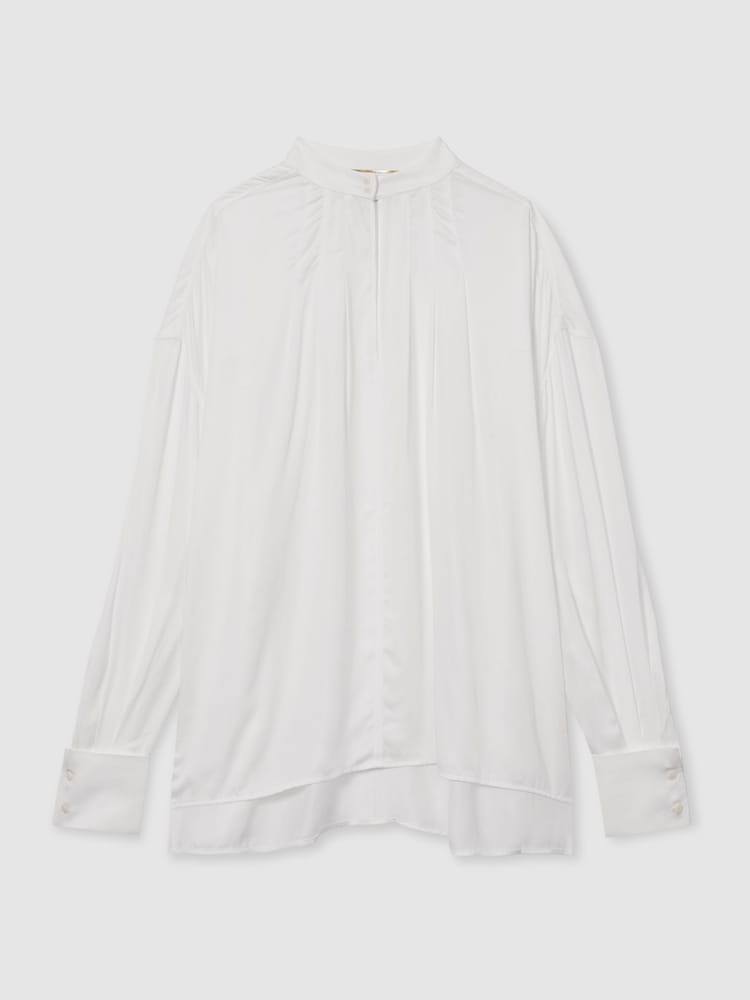 Reiss Off White Noemie Atelier Keyhole-Neck Top - Image 2 of 7