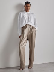Reiss Off White Noemie Atelier Keyhole-Neck Top - Image 3 of 7