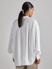 Reiss Off White Noemie Atelier Keyhole-Neck Top - Image 6 of 7