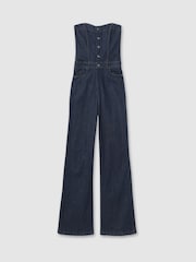 Paige Stretch Cotton Denim Bustier Jumpsuit - Image 2 of 5