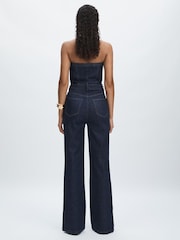 Paige Stretch Cotton Denim Bustier Jumpsuit - Image 4 of 5