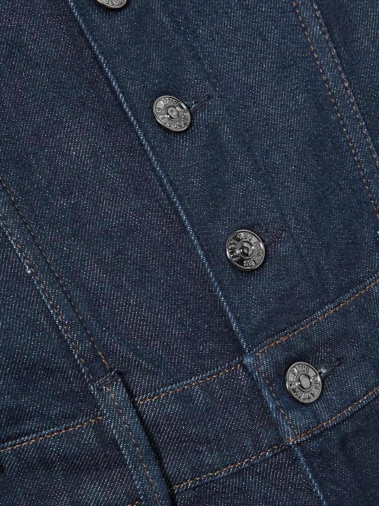 Paige Stretch Cotton Denim Bustier Jumpsuit - Image 5 of 5