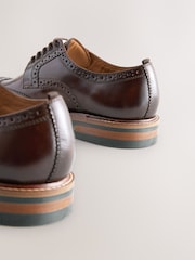 Ruskea - Nahkainen kontrastipohja Chunky Brogue-kengät Kengät - Kuva 5 / 5