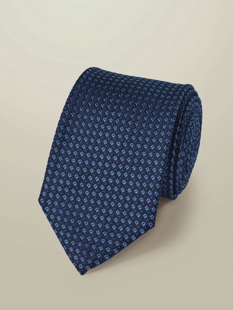 Charles Tyrwhitt Indigo Blue Stone Medallion Silk Tie - Image 1 of 2 Charles Tyrwhitt Indigo Blue Stone Medallion Silk Tie - Image 1 of 2