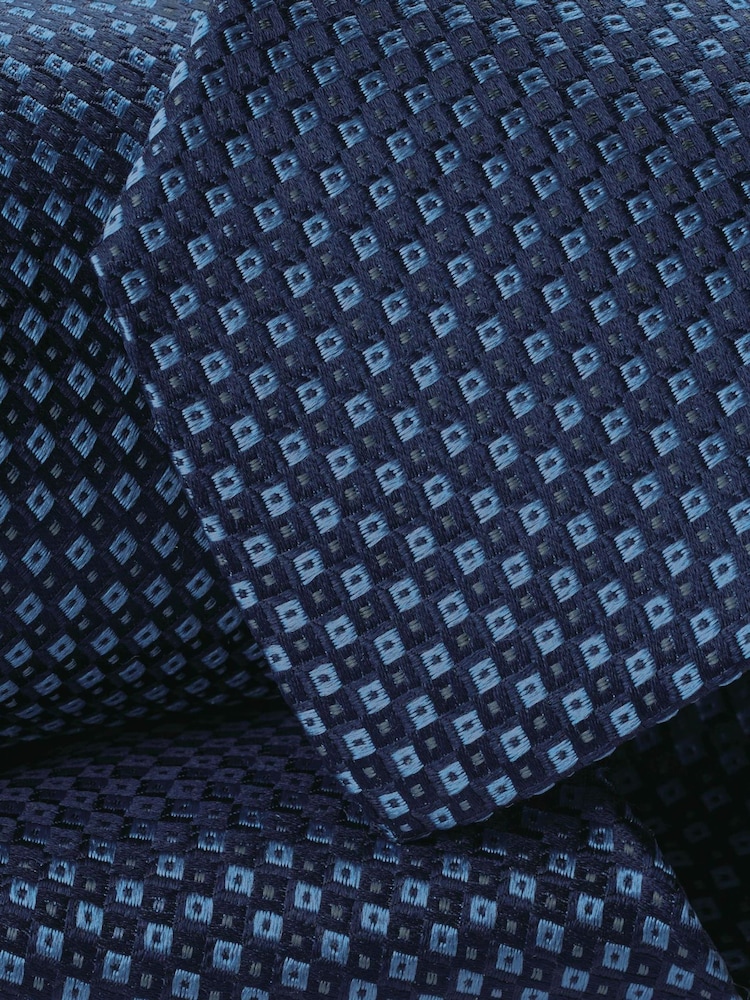 Charles Tyrwhitt Indigo Blue Stone Medallion Silk Tie - Image 2 of 2 Charles Tyrwhitt Indigo Blue Stone Medallion Silk Tie - Image 2 of 2